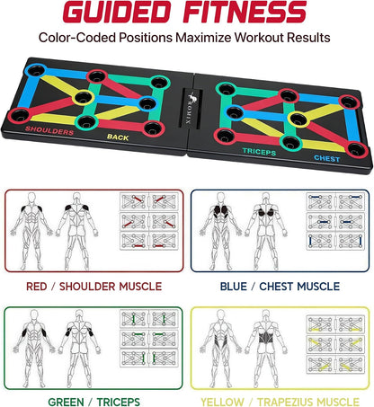 Push up Board 14 in 1, Foldable Press up Board with Push up Handles