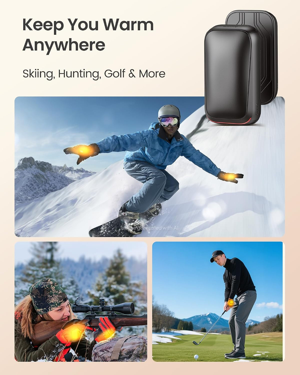 Hand Warmers Rechargeable, Pocket Electric Hand Warmers Reusable