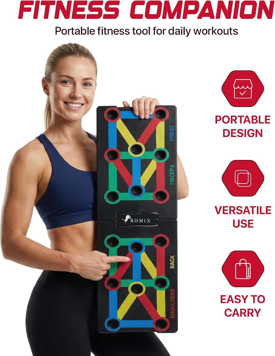 Push up Board 14 in 1, Foldable Press up Board with Push up Handles