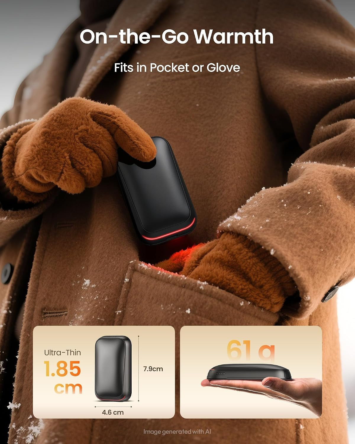 Hand Warmers Rechargeable, Pocket Electric Hand Warmers Reusable