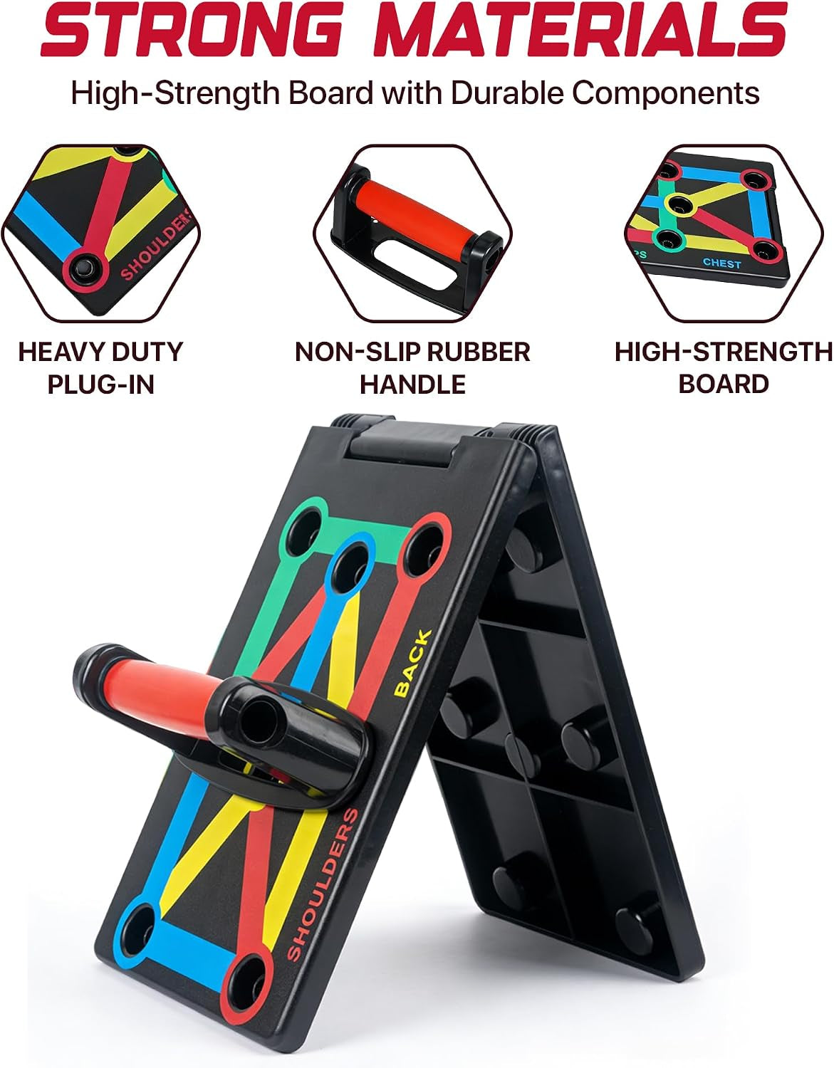 Push up Board 14 in 1, Foldable Press up Board with Push up Handles