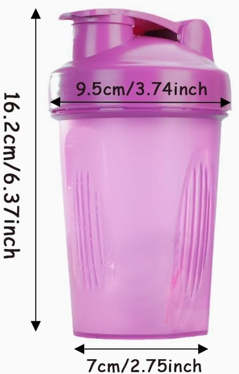 Protein Shaker Bottle 400Ml with Blender Ball, BPA Free, Purple